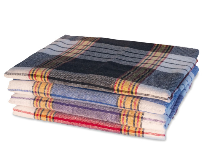 4x Hamamtuch CLASSIC rot blau schwarz beere kariert, leicht & platzsparend, 100% Baumwolle, 80 x 170 cm