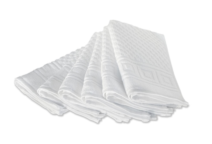 6x Gästehandtuch WAFFEL 30x50 cm weiß I Hotelqualität 100% Baumwolle Zwirnfrottier