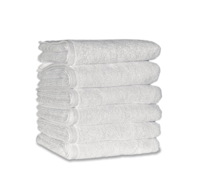 6x Gästehandtuch BASIC 30x50 cm weiß I Hotelqualität 100% Baumwolle I Gesichtskompresse kurz