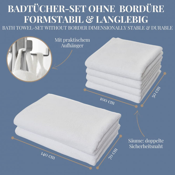 Set Qualität 8 Handtuch weiß-Premium Basic tlg. günstig kaufen! Hotel hier