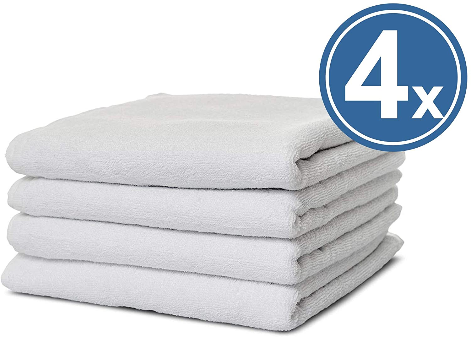 Serviettes De Bain Carenesse - Lot De 4 50x100 Cm Qualité Hôtelière Blanc