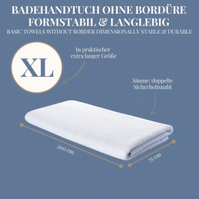 Wellness-Handtuch XL BASIC 75x200 cm weiß Saunahandtuch Liegentuch 100% Baumwolle