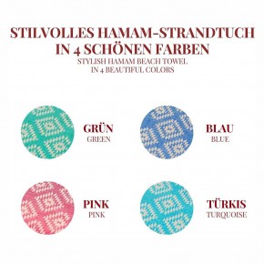 Hamamtuch KELIM pink, Doubleface Tuch edel & hochwärtig, 100% Baumwolle, 90 x 175 cm