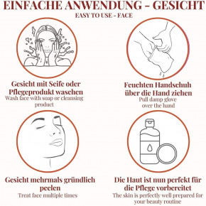2er Pack Peeling-Handschuhe Körper- und Gesichtspeeling  Ökotest "GUT" für samtweiche & strahlend schöne Haut