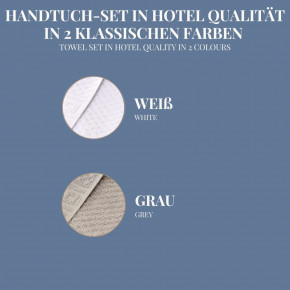 4x Handtuch WAFFEL 50x100 cm grau I Premium Hotelqualität 100% Baumwolle I Zwirnfrottier