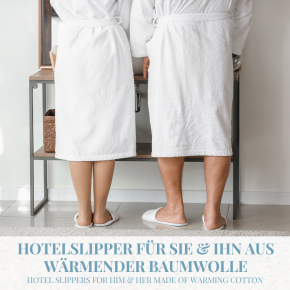 Carenesse 4 Paar Hotelslipper geschlossene Kappe weiß Einwegslipper Gästeschuhe rutschfeste Sohle Größe ca. 38-42