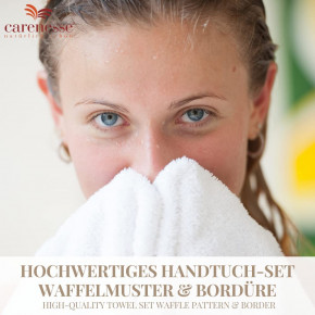 Handtuch-Set 8 tlg. WAFFEL grau I Premium Hotelqualität 100% Baumwolle I Zwirnfrottier