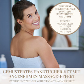 Handtuch-Set 8 tlg. WAFFEL grau I Premium Hotelqualität 100% Baumwolle I Zwirnfrottier