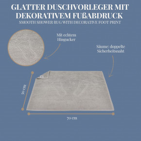 2x Badvorleger BASIC 50x70 cm grau 100% Baumwolle Badematte Badteppich Duschvorleger