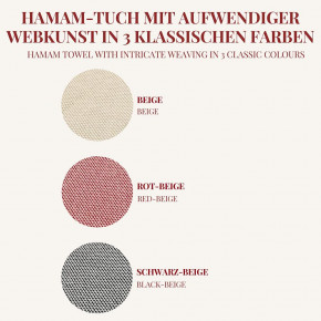 Hamamtuch FAVO beige mit feinem Pepita-Hahnentrittmuster I 100% Baumwolle I 90 x 170 cm