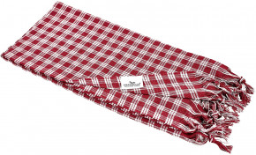 2x Hamamtuch KARO bordeaux klein kariert, leicht & platzsparend, 100% Baumwolle, 80 x 170 cm